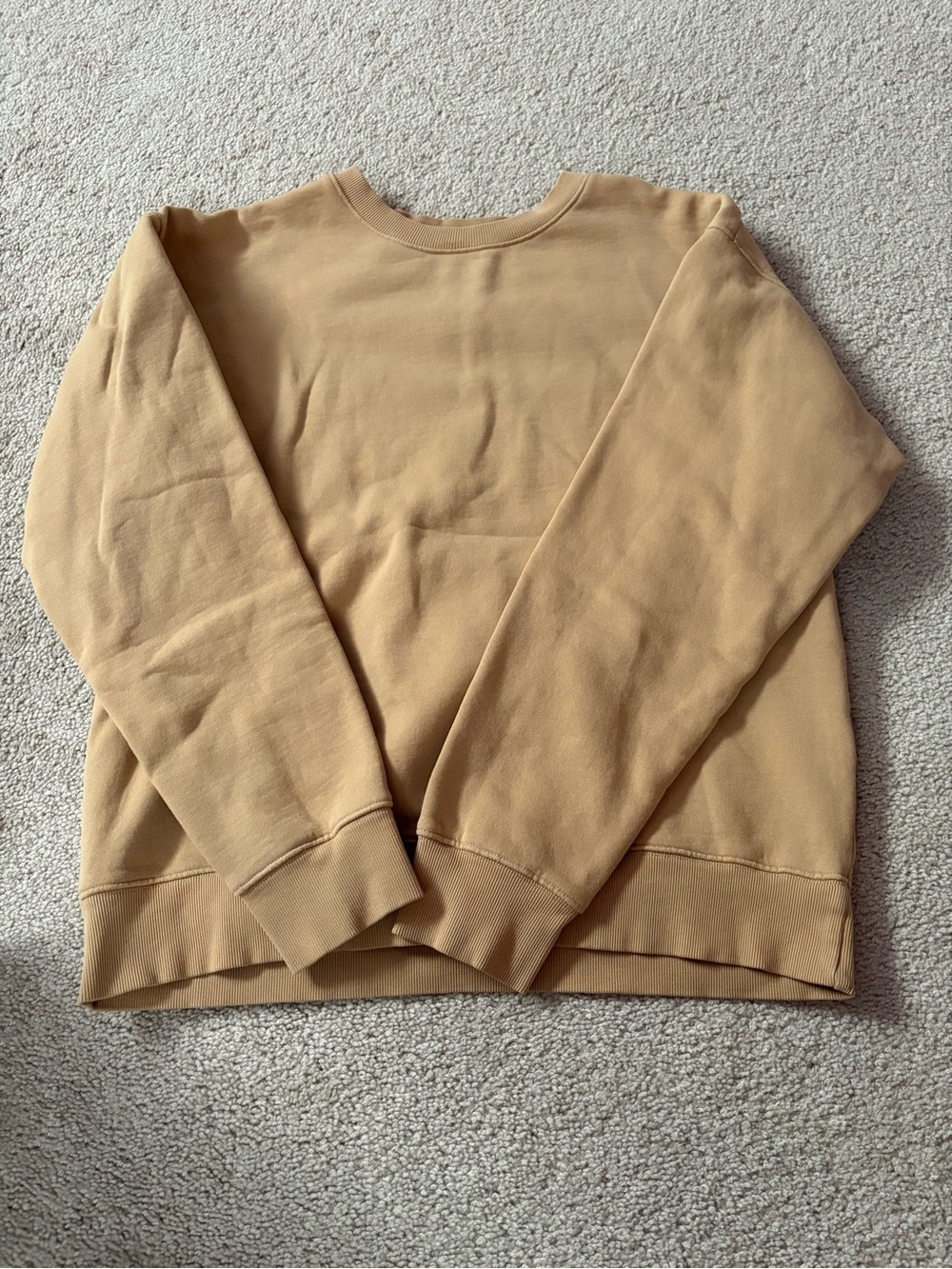 TNA CozyAF Sherpa-Lined Crewneck in Camel